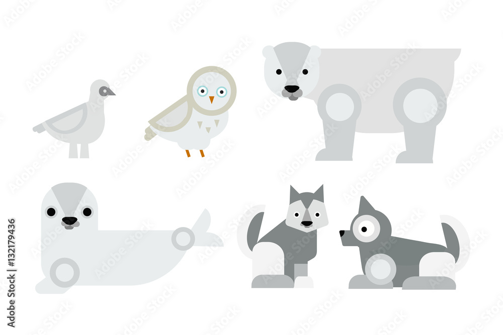 Alaska animals vector illustration. Alaska animals vector illustration.
