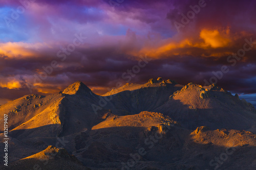 Striking Nevada landscape at sunset near Pyramid Lake  NV