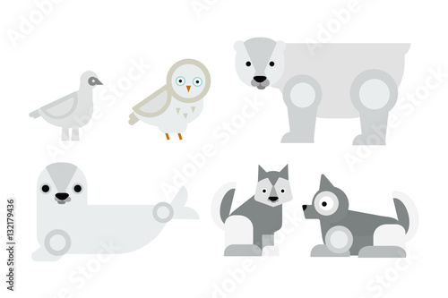 Alaska animals vector illustration.