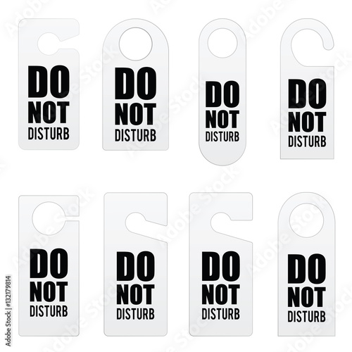 do not disturb door tag design illustration in colorful