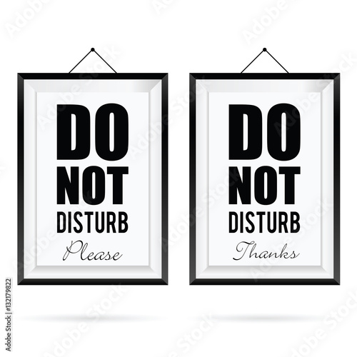 do not disturb in frame design illustration in colorful