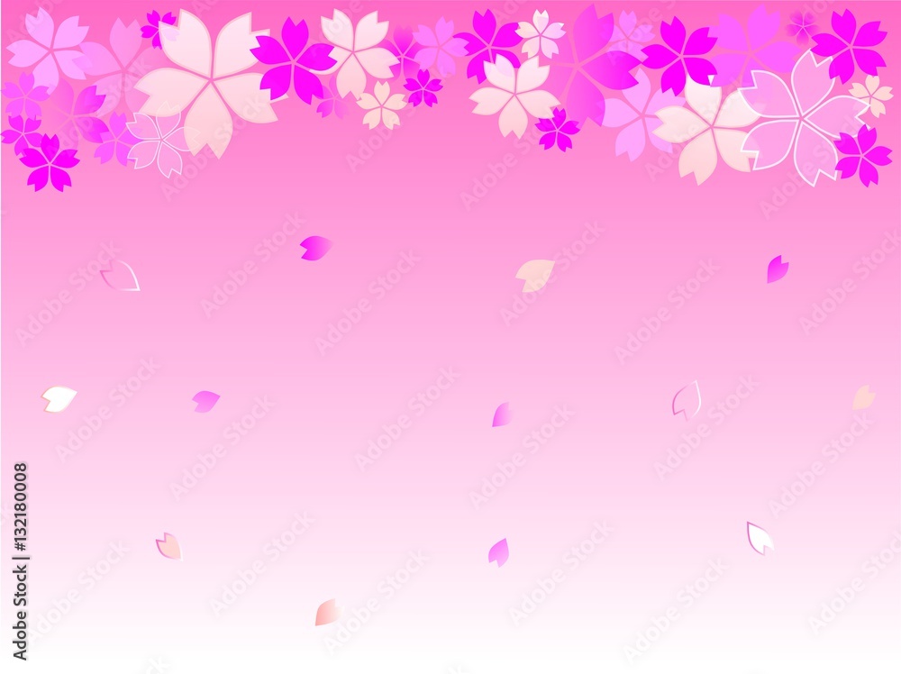 桜フレーム（上）ピンク背景