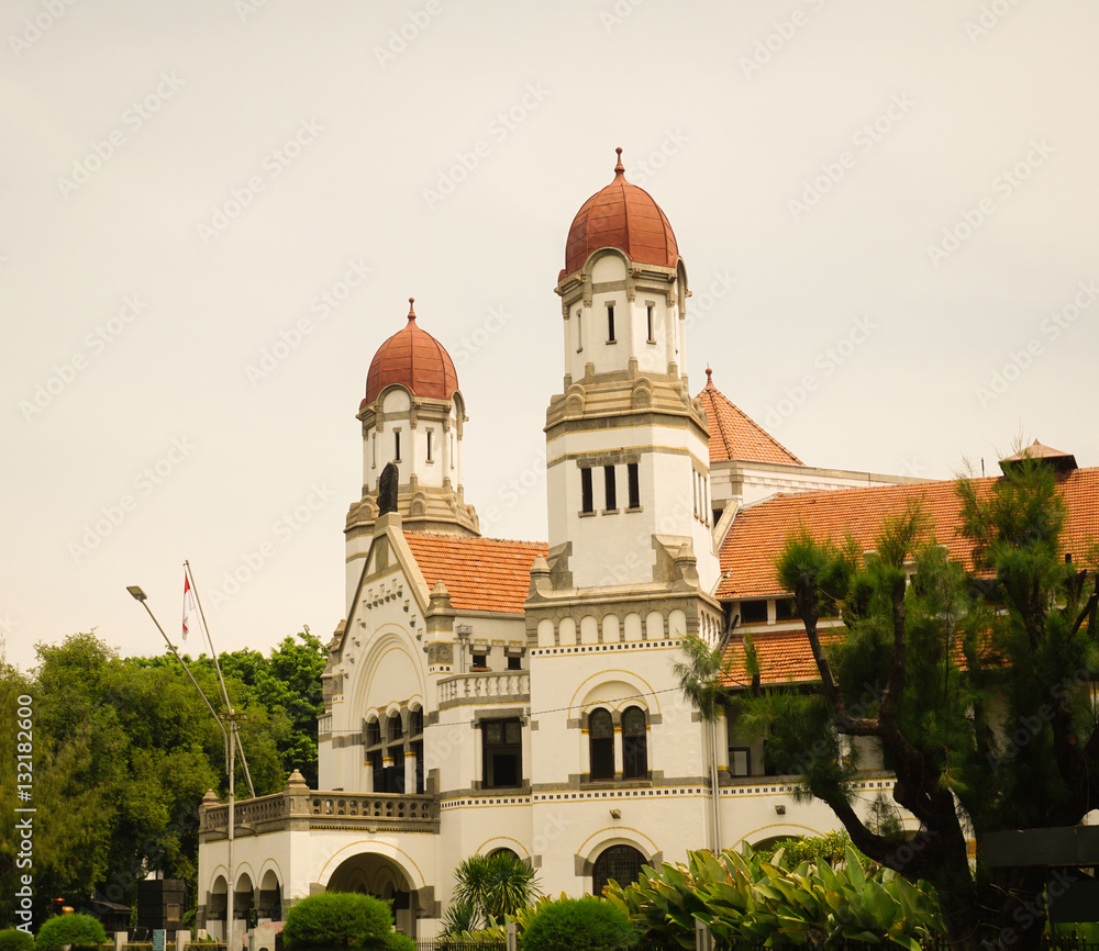 One of corner at Lawang Sewu with two dome photo taken in Semarang Indonesia