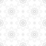 Floral ornament. Seamless abstract classic pattern with flowers. Light gray and white pattern