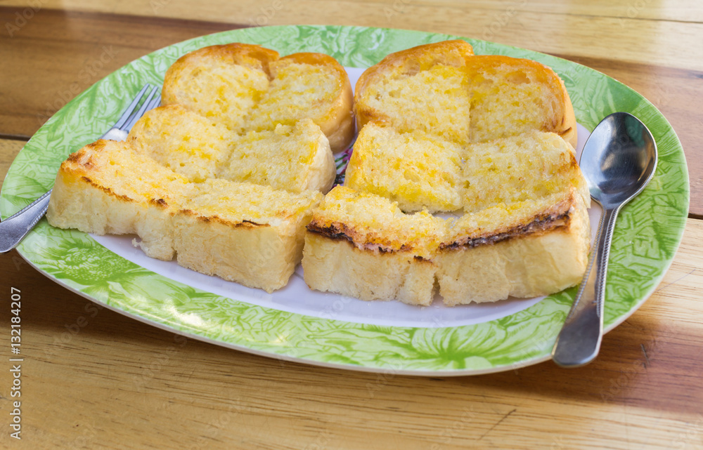 fresh toast in a plate on the table fresh toast in a plate on the table