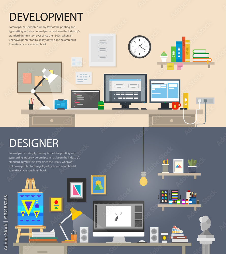 Web development flat illustration concepts and flat icons set. Programmer at work. Flat design graphic concepts for web banners, web sites, printed materials,infographics. Creative vector illustration Web development flat illustration concepts and flat icons set. Programmer at work. Flat design graphic concepts for web banners, web sites, printed materials,infographics. Creative vector illustration