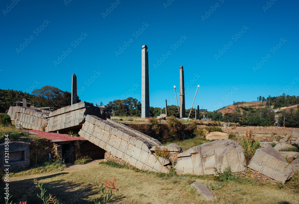 The Ancient Steles, or Obelisks, of the city of Axum in Ethiopia