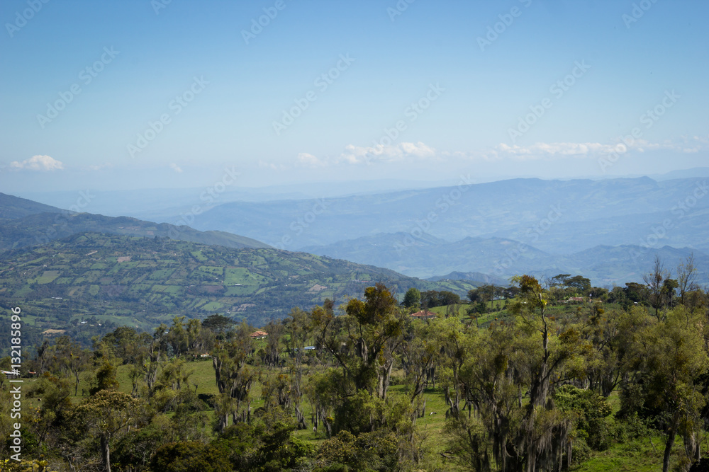 Landscape of colombian mountains.