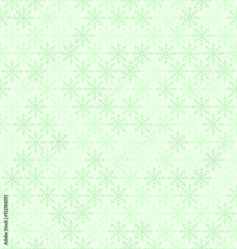 Snowflake pattern. Seamless vector winter green background