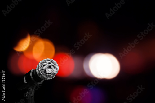 Microphone on stage background 