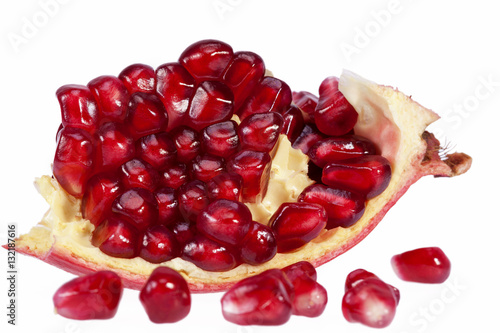  Fruit of red pomegranate isolated on white background