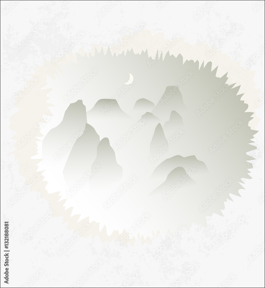 Traditional Chinese Painting, Template, Mountains Traditional Chinese Painting, Template, Mountains