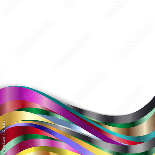 rainbow metal wave background blank for message or text.