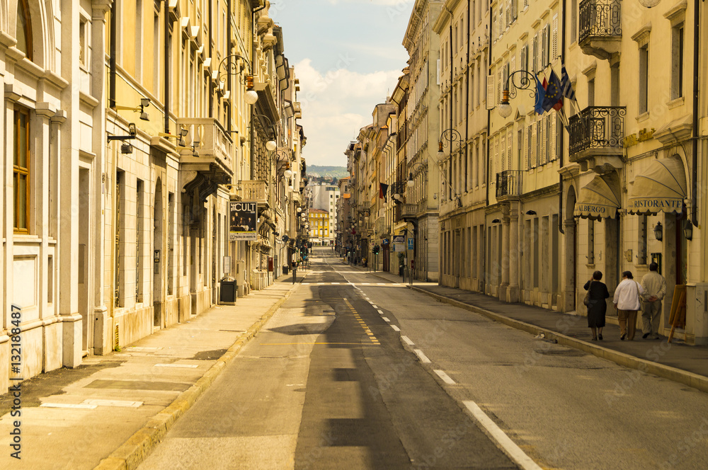 Trieste, Italy-July 2012: the historic center of Trieste, Italy