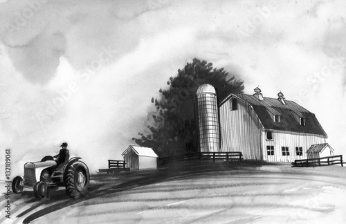 Fotografie Farm sketch