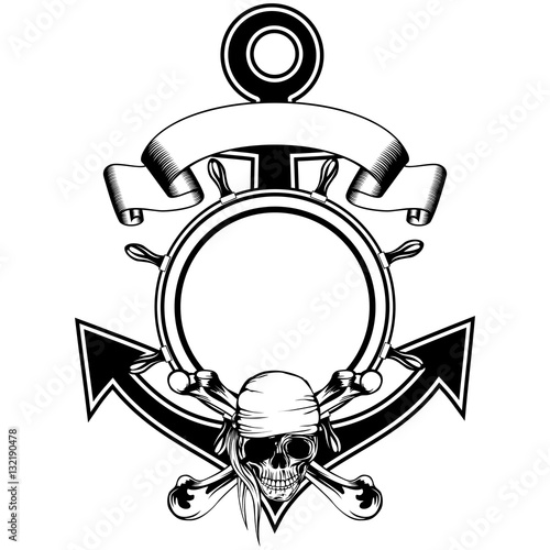 Anchor steering wheel skull
