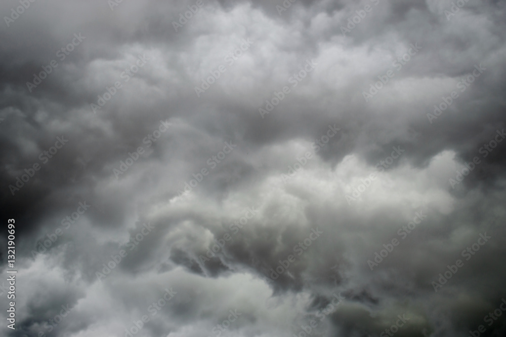 Obraz premium Storm. Dark sky with black clouds for background. Intentionally