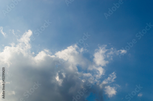 Blue sky with white clouds for background