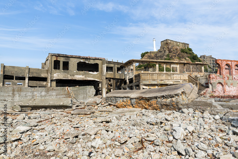 Abandoned island in nagasaki city Abandoned island in nagasaki city