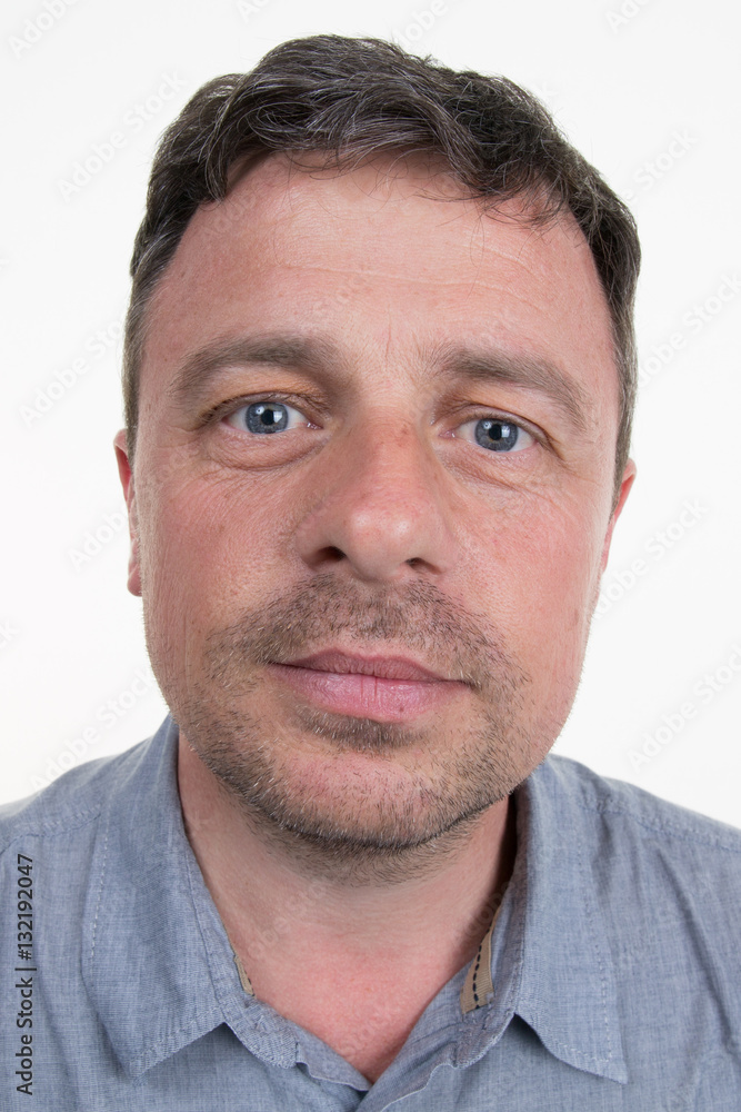 Funny portrait of a man deformed by the camera Funny portrait of a man deformed by the camera