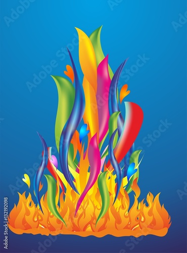 kolorowy płomiń i ogniki