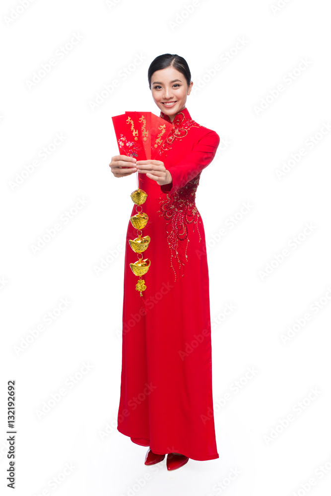 Portrait of a beautiful Asian woman on traditional festival cost Portrait of a beautiful Asian woman on traditional festival cost