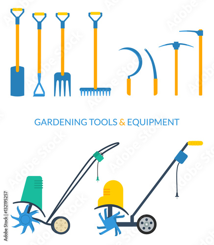 Vector set of garden tools