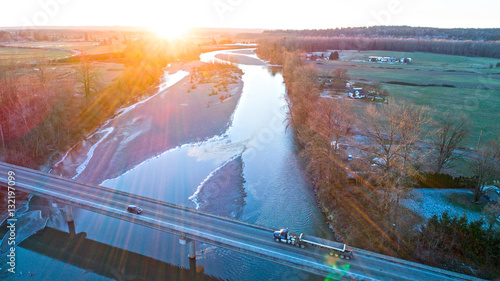 Foto Arlington Washington Stillaguamish River Aerial View