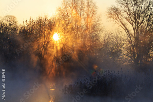 sunrise on hunting lake