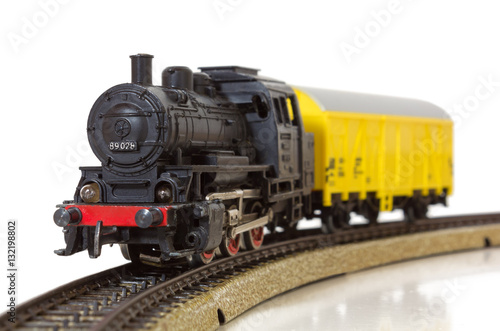 Model Electric Freight Train on the Rails