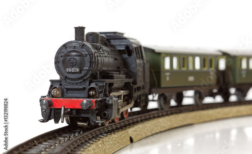 Vintage Model Electric Train on the Rails