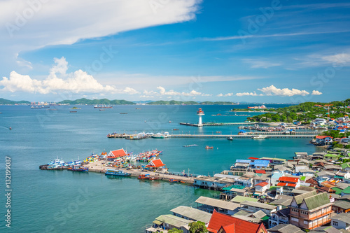 Top view of Sichang island, Pattaya, Chonburi province, Thailand © skazzjy