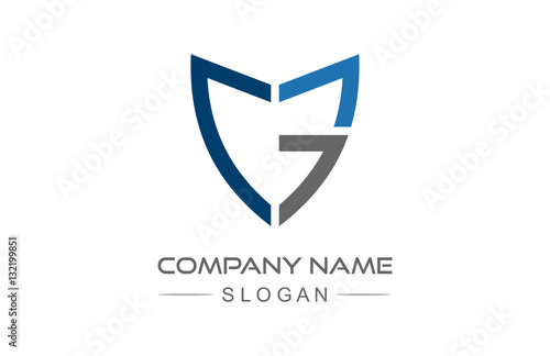Slika na platnu logo letter g shield with line