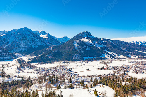 panoramic view from oberjoch in winter