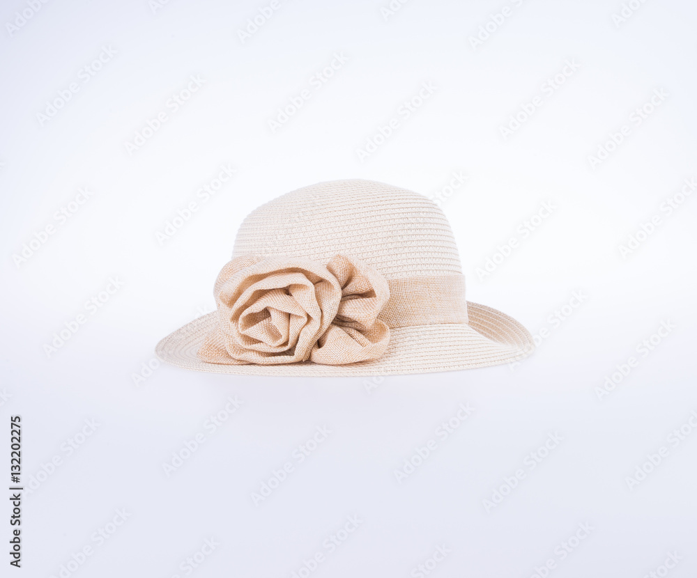 hat for lady or pretty straw hat with flower. hat for lady or pretty straw hat with flower.