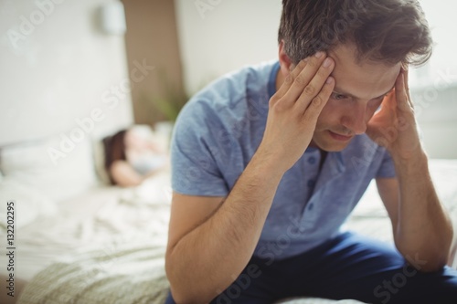 Obraz na plátne Man upset with woman after a fight