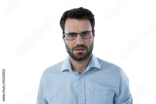 Serious man wearing spectacles