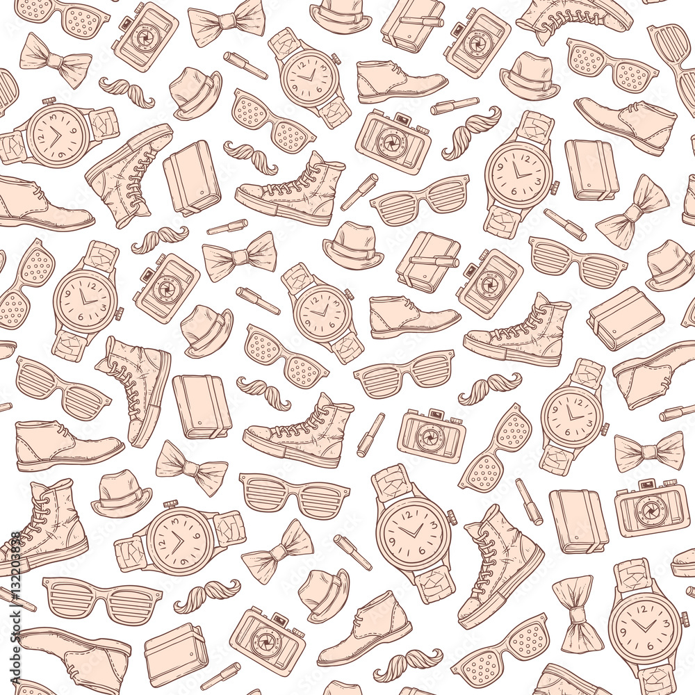 Vector hipster seamless pattern.