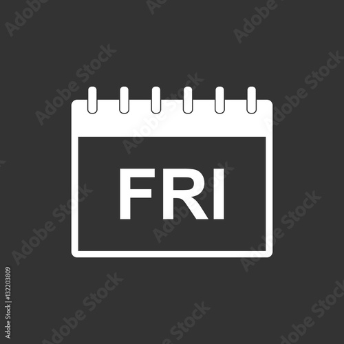 Friday calendar page pictogram icon. Simple flat pictogram for business, marketing, internet concept on white background. Trendy modern vector symbol for web site design or mobile app