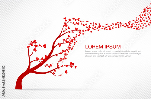 005 Heart Tree element for valentine day and wedding card decora