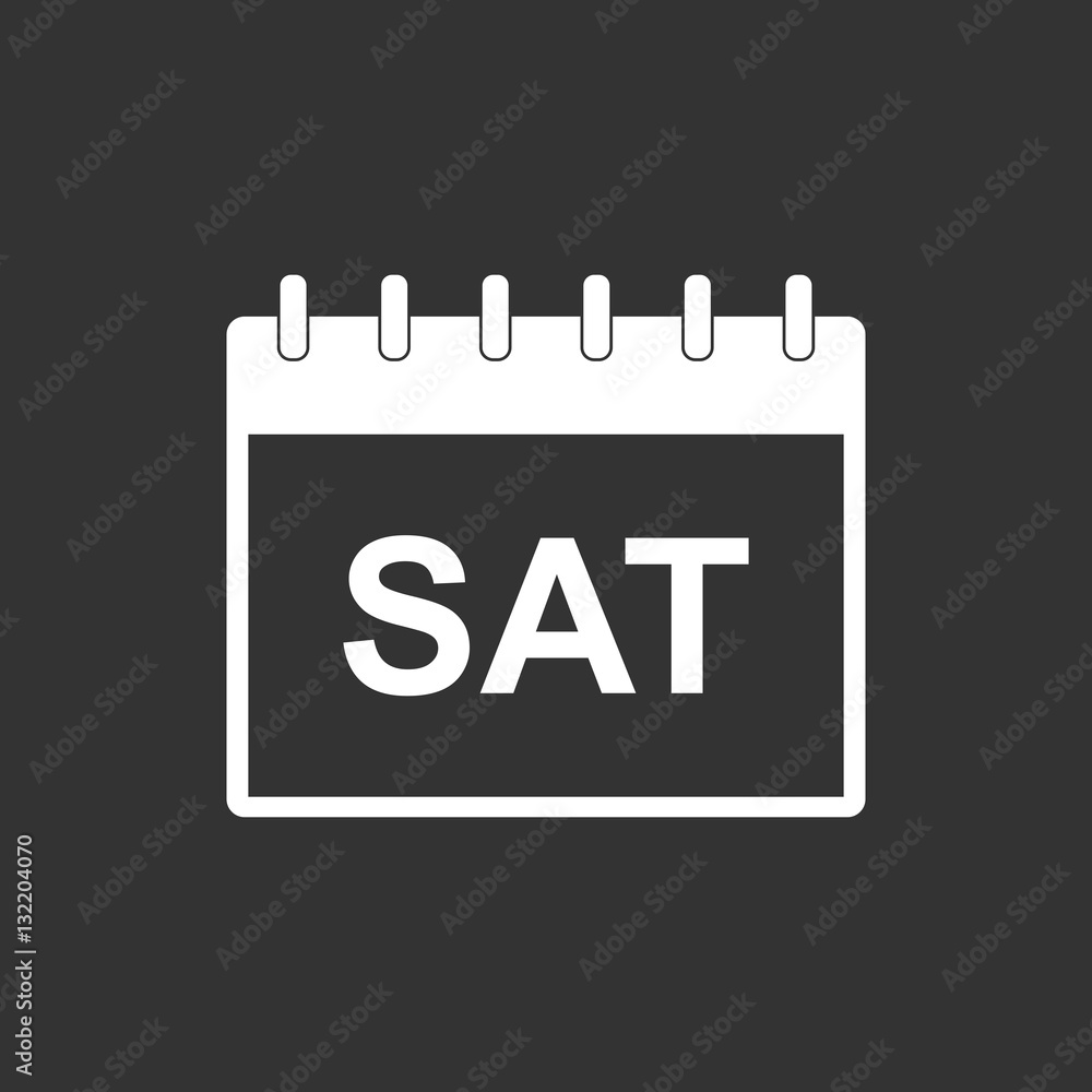 Saturday calendar page pictogram icon. Simple flat pictogram for business, marketing, internet concept on red background with long shadow. Trendy modern vector symbol for web site design or mobile app Saturday calendar page pictogram icon. Simple flat pictogram for business, marketing, internet concept on red background with long shadow. Trendy modern vector symbol for web site design or mobile app