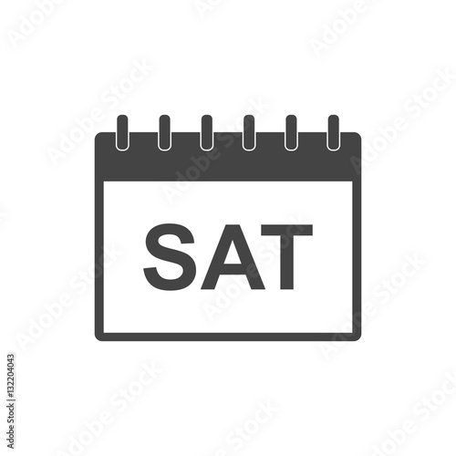 Saturday calendar page pictogram icon. Simple flat pictogram for business, marketing, internet concept on red background with long shadow. Trendy modern vector symbol for web site design or mobile app