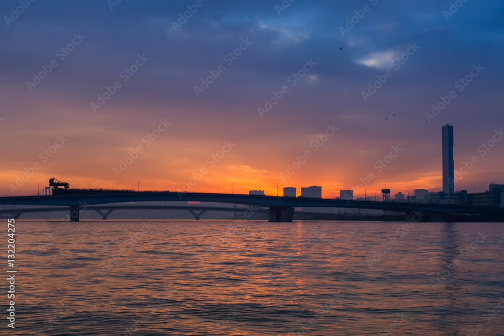 東京湾の夕焼け
