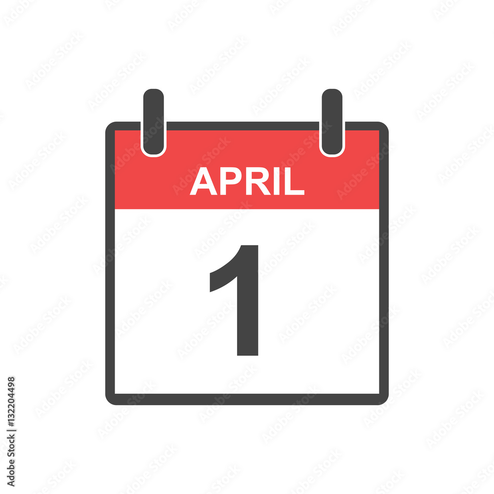 April 1 fool day calendar icon. Vector illustration in flat style. April 1 fool day calendar icon. Vector illustration in flat style.