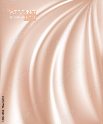 vector illustration of smooth elegant luxury cream silk or satin texture. Can be used as background