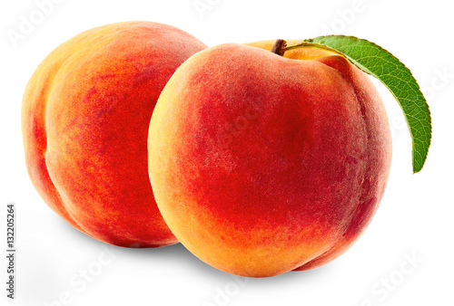 fresh peaches isolated