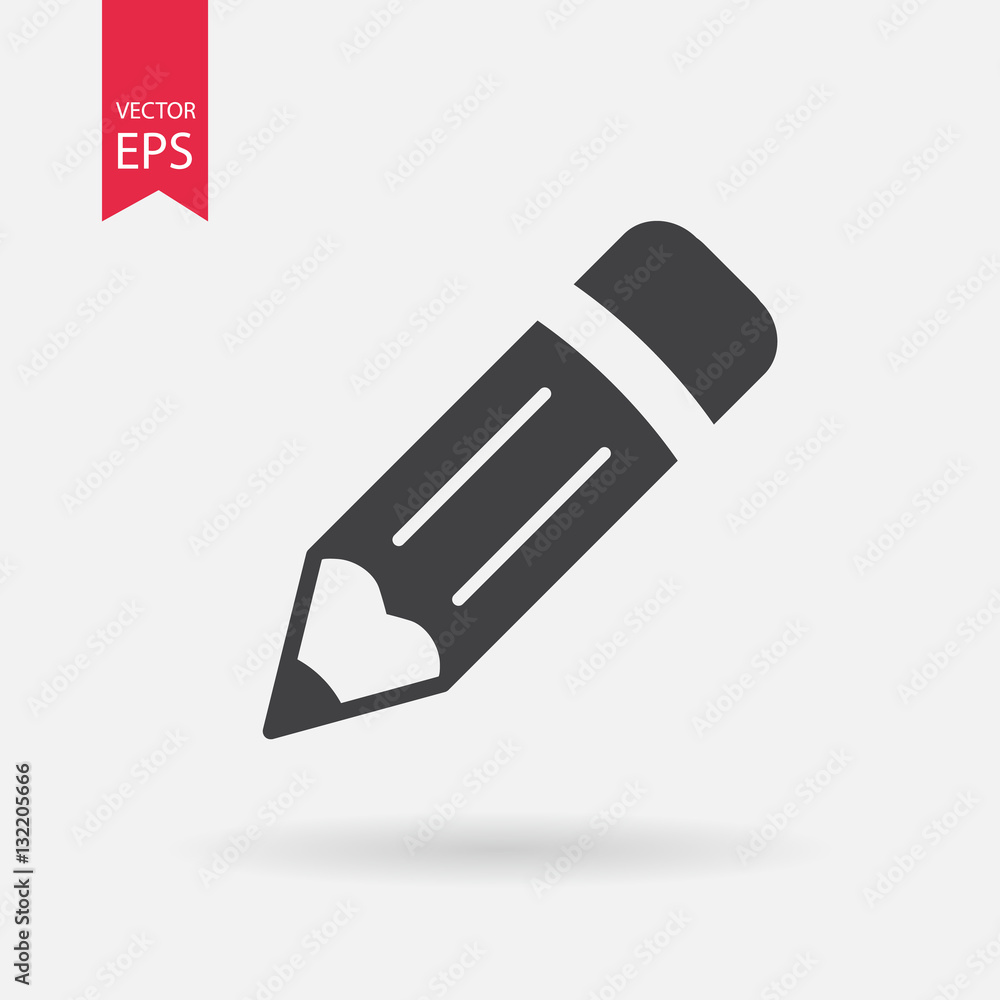 Pencil vector Icon isolated on white. Edit, note, write, drown sign, button. Flat style element for graphic and web design, logo, mobile upp, website, social media, UI Pencil vector Icon isolated on white. Edit, note, write, drown sign, button. Flat style element for graphic and web design, logo, mobile upp, website, social media, UI
