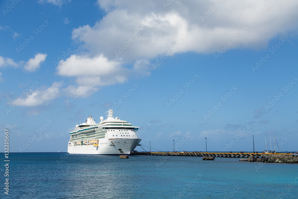 Cruise Ship at End of Long Pier