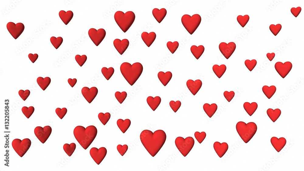 Red hearts and weeding design. 3d rendering Red hearts and weeding design. 3d rendering