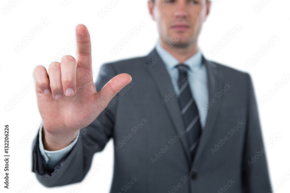 Businessman using futuristic digital screen Businessman using futuristic digital screen